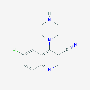6-Chloro-4-(piperazin-1-yl)quinoline-3-carbonitrile - 