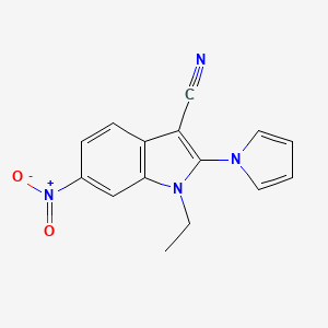 1-Ethyl-6-nitro-2-(1H-pyrrol-1-yl)-1H-indole-3-carbonitrile - 