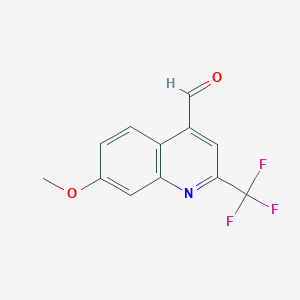 7-Methoxy-2-(trifluoromethyl)quinoline-4-carbaldehyde - 89446-65-1