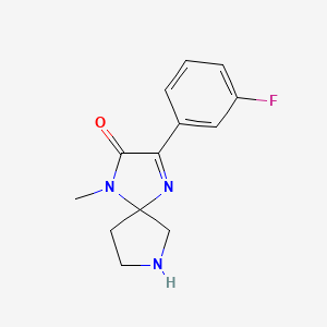 3-(3-Fluorophenyl)-1-methyl-1,4,7-triazaspiro[4.4]non-3-en-2-one - 