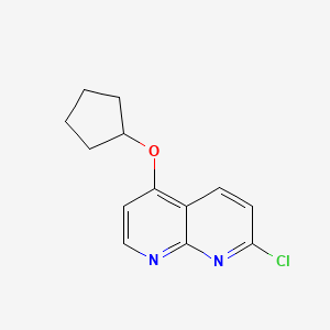 2-Chloro-5-(cyclopentyloxy)-1,8-naphthyridine - 