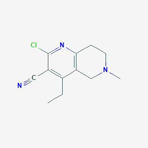 2-Chloro-4-ethyl-6-methyl-5,6,7,8-tetrahydro-1,6-naphthyridine-3-carbonitrile - 