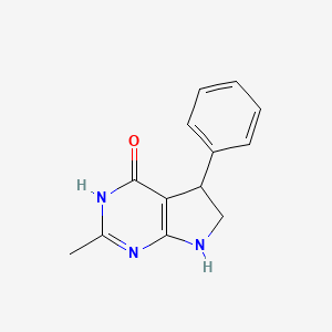 2-Methyl-5-phenyl-6,7-dihydro-3H-pyrrolo[2,3-d]pyrimidin-4(5H)-one - 
