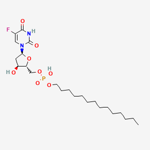 [(2R,3S,5S)-5-(5-fluoro-2,4-dioxopyrimidin-1-yl)-3-hydroxyoxolan-2-yl]methyl tetradecyl hydrogen phosphate - 86976-77-4