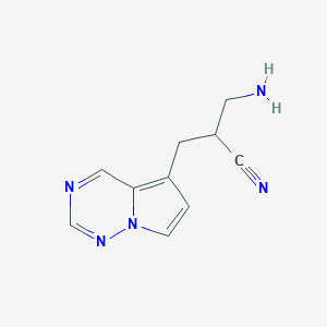3-Amino-2-({pyrrolo[2,1-f][1,2,4]triazin-5-yl}methyl)propanenitrile - 