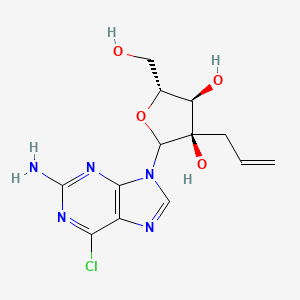 (3R,4R,5R)-3-allyl-2-(2-amino-6-chloro-9H-purin-9-yl)-5-(hydroxymethyl)tetrahydrofuran-3,4-diol - 