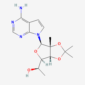 (1R)-1-[(3aR,4R,6R,6aR)-6-{4-amino-7H-pyrrolo[2,3-d]pyrimidin-7-yl}-2,2,6a-trimethyl-tetrahydro-2H-furo[3,4-d][1,3]dioxol-4-yl]ethan-1-ol - 