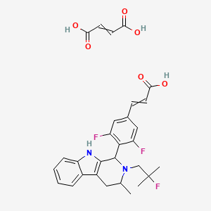 but-2-enedioic acid;3-[3,5-difluoro-4-[2-(2-fluoro-2-methylpropyl)-3-methyl-1,3,4,9-tetrahydropyrido[3,4-b]indol-1-yl]phenyl]prop-2-enoic acid - 