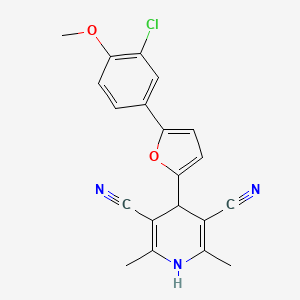 4-(5-(3-Chloro-4-methoxyphenyl)-2-furyl)-2,6-dimethyl-1,4-dihydro-3,5-pyridinedicarbonitrile - 853314-26-8