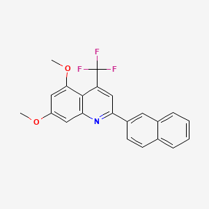5,7-Dimethoxy-2-(2-naphthyl)-4-(trifluoromethyl)quinoline - 853310-83-5