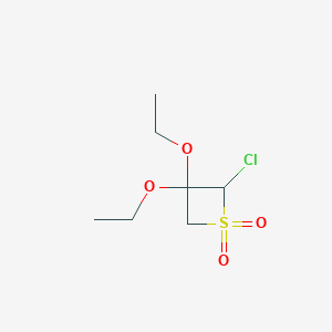 2-Chloro-3,3-diethoxythietane 1,1-dioxide - 31247-22-0