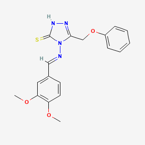 4-{[(E)-(3,4-dimethoxyphenyl)methylidene]amino}-5-(phenoxymethyl)-4H-1,2,4-triazole-3-thiol - 