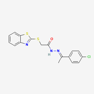 2-(1,3-benzothiazol-2-ylsulfanyl)-N'-[(1E)-1-(4-chlorophenyl)ethylidene]acetohydrazide - 