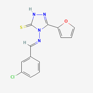 4-((3-Chlorobenzylidene)amino)-5-(2-furyl)-4H-1,2,4-triazole-3-thiol - 