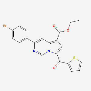 Ethyl 3-(4-bromophenyl)-7-(thiophene-2-carbonyl)pyrrolo[1,2-c]pyrimidine-5-carboxylate - 302913-18-4