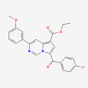Ethyl 7-(4-fluorobenzoyl)-3-(3-methoxyphenyl)pyrrolo[1,2-c]pyrimidine-5-carboxylate - 302912-82-9