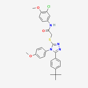 2-{[5-(4-tert-butylphenyl)-4-(4-methoxyphenyl)-4H-1,2,4-triazol-3-yl]sulfanyl}-N-(3-chloro-4-methoxyphenyl)acetamide - 