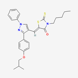 (5Z)-5-{[3-(4-isobutoxyphenyl)-1-phenyl-1H-pyrazol-4-yl]methylene}-3-pentyl-2-thioxo-1,3-thiazolidin-4-one - 