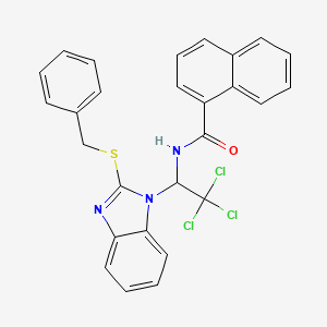 N-{1-[2-(benzylsulfanyl)-1H-benzimidazol-1-yl]-2,2,2-trichloroethyl}naphthalene-1-carboxamide - 