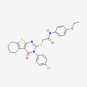 2-{[3-(4-chlorophenyl)-4-oxo-3,4,5,6,7,8-hexahydro[1]benzothieno[2,3-d]pyrimidin-2-yl]sulfanyl}-N-(4-ethoxyphenyl)acetamide - 
