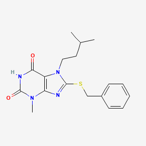 8-(benzylthio)-7-isopentyl-3-methyl-3,7-dihydro-1H-purine-2,6-dione - 