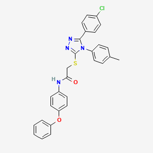 2-{[5-(4-chlorophenyl)-4-(4-methylphenyl)-4H-1,2,4-triazol-3-yl]sulfanyl}-N-(4-phenoxyphenyl)acetamide - 