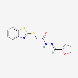 2-(Benzo[d]thiazol-2-ylthio)-N'-(furan-2-ylmethylene)acetohydrazide - 303107-49-5