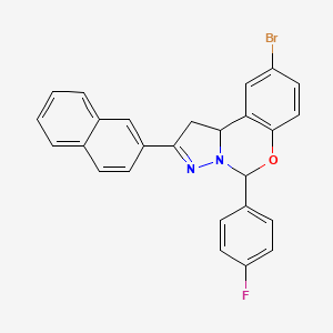 9-Bromo-5-(4-fluorophenyl)-2-(naphthalen-2-yl)-5,10b-dihydro-1H-benzo[e]pyrazolo[1,5-c][1,3]oxazine - 303060-11-9