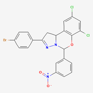 2-(4-Bromophenyl)-7,9-dichloro-5-(3-nitrophenyl)-1,10b-dihydropyrazolo[1,5-c][1,3]benzoxazine - 302914-08-5