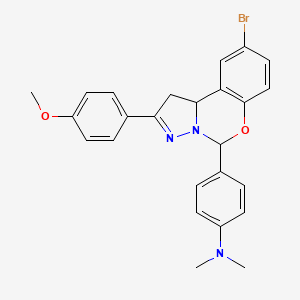 4-[9-bromo-2-(4-methoxyphenyl)-1,10b-dihydropyrazolo[1,5-c][1,3]benzoxazin-5-yl]-N,N-dimethylaniline - 303095-28-5