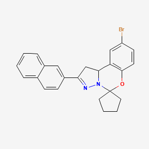 9-Bromo-2-(naphthalen-2-yl)-1,10b-dihydrospiro[benzo[e]pyrazolo[1,5-c][1,3]oxazine-5,1'-cyclopentane] - 303059-81-6