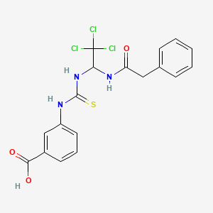 3-[({2,2,2-Trichloro-1-[(phenylacetyl)amino]ethyl}carbamothioyl)amino]benzoic acid - 