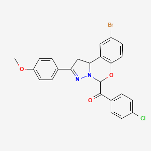 [9-Bromo-2-(4-methoxyphenyl)-1,10b-dihydropyrazolo[1,5-c][1,3]benzoxazin-5-yl](4-chlorophenyl)methanone - 303060-97-1