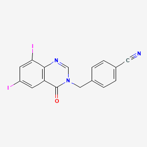 4-((6,8-Diiodo-4-oxo-3(4H)-quinazolinyl)methyl)benzonitrile - 302913-51-5