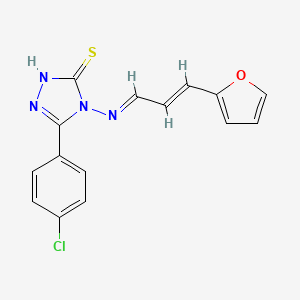 5-(4-chlorophenyl)-4-{[(1E,2E)-3-(furan-2-yl)prop-2-en-1-ylidene]amino}-4H-1,2,4-triazole-3-thiol - 