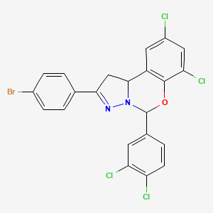 2-(4-Bromophenyl)-7,9-dichloro-5-(3,4-dichlorophenyl)-1,10b-dihydropyrazolo[1,5-c][1,3]benzoxazine - 302914-11-0