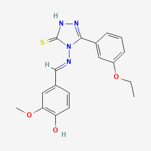 3-(3-Ethoxyphenyl)-4-((4-hydroxy-3-methoxybenzylidene)amino)-1H-1,2,4-triazole-5(4H)-thione - 613249-66-4