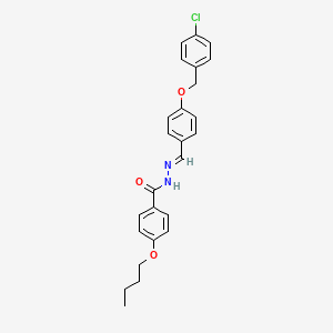 4-Butoxy-N'-(4-((4-chlorobenzyl)oxy)benzylidene)benzohydrazide - 767310-31-6