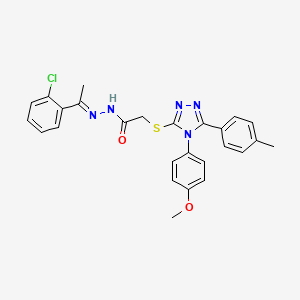 N'-[(E)-1-(2-chlorophenyl)ethylidene]-2-{[4-(4-methoxyphenyl)-5-(4-methylphenyl)-4H-1,2,4-triazol-3-yl]thio}acetohydrazide - 