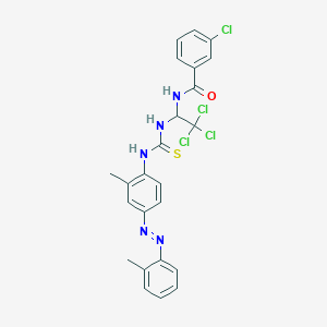 3-chloro-N-{2,2,2-trichloro-1-[({2-methyl-4-[(E)-(2-methylphenyl)diazenyl]anilino}carbothioyl)amino]ethyl}benzamide - 301813-95-6