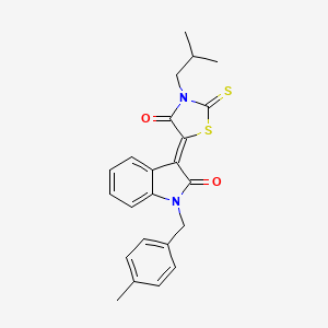 (3Z)-3-(3-Isobutyl-4-oxo-2-thioxo-1,3-thiazolidin-5-ylidene)-1-(4-methylbenzyl)-1,3-dihydro-2H-indol-2-one - 617694-95-8