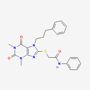 2-{[1,3-dimethyl-2,6-dioxo-7-(3-phenylpropyl)-2,3,6,7-tetrahydro-1H-purin-8-yl]sulfanyl}-N-phenylacetamide - 