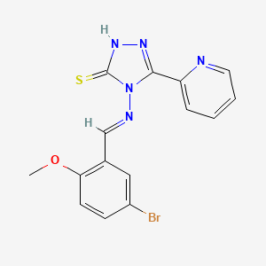 4-((5-Bromo-2-methoxybenzylidene)amino)-3-(pyridin-2-yl)-1H-1,2,4-triazole-5(4H)-thione - 497823-53-7