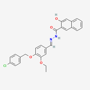 N'-(4-((4-Chlorobenzyl)oxy)-3-ethoxybenzylidene)-3-hydroxy-2-naphthohydrazide - 478393-30-5