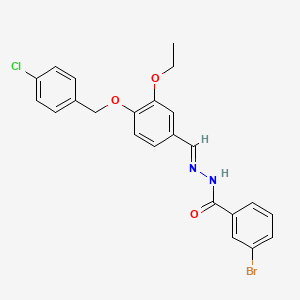 3-bromo-N-[(E)-[4-[(4-chlorophenyl)methoxy]-3-ethoxyphenyl]methylideneamino]benzamide - 