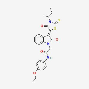 2-[(3Z)-3-(3-Sec-butyl-4-oxo-2-thioxo-1,3-thiazolidin-5-ylidene)-2-oxo-2,3-dihydro-1H-indol-1-YL]-N-(4-ethoxyphenyl)acetamide - 617696-56-7