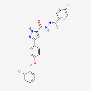 5-(4-((2-Chlorobenzyl)oxy)phenyl)-N'-(1-(4-chlorophenyl)ethylidene)-1H-pyrazole-3-carbohydrazide - 634897-45-3