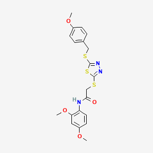 N-(2,4-dimethoxyphenyl)-2-({5-[(4-methoxybenzyl)sulfanyl]-1,3,4-thiadiazol-2-yl}sulfanyl)acetamide - 577999-56-5