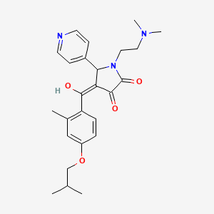 (4E)-1-[2-(dimethylamino)ethyl]-4-{hydroxy[2-methyl-4-(2-methylpropoxy)phenyl]methylidene}-5-(pyridin-4-yl)pyrrolidine-2,3-dione - 