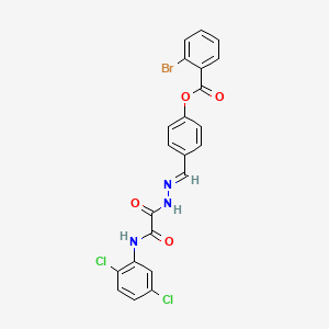 4-(2-((2,5-Dichloroanilino)(oxo)acetyl)carbohydrazonoyl)phenyl 2-bromobenzoate - 769152-10-5